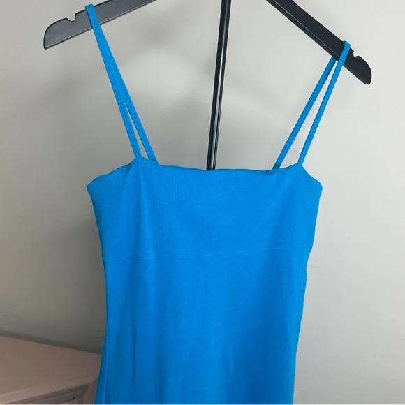 Moda International Vibrant Blue Ribbed Mini Dress SMALL - Picture 2 of 6